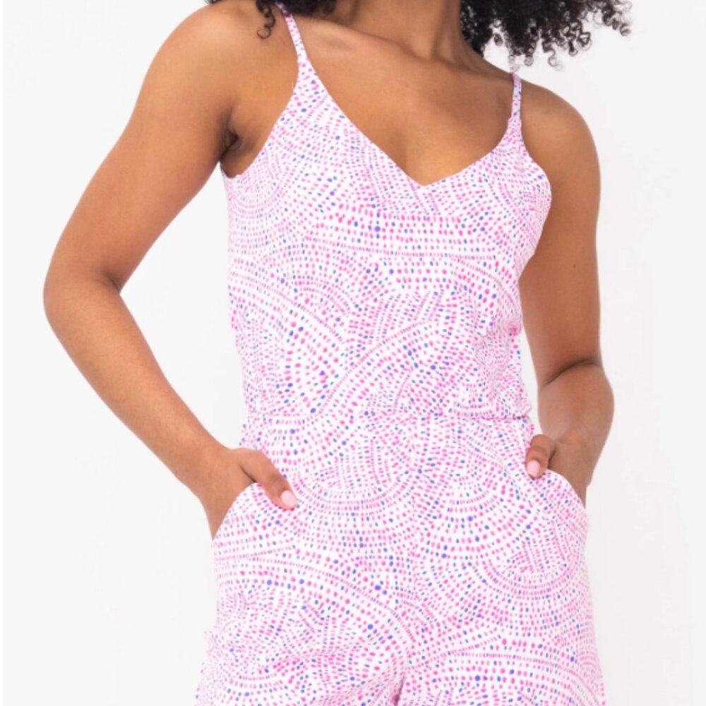 Mahi Gold Rose Romper - Coastline in Peony Pink